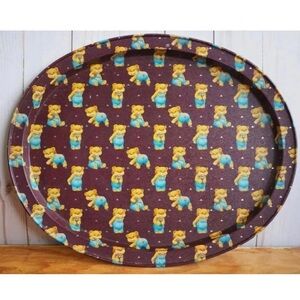 Vintage Hershey's Chocolate Bears Metal Tin Tray Kitchen Serveware Teddy Bear